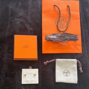 Hermes Gold Mini Pop H earrings